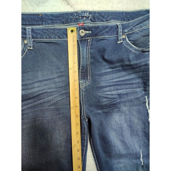 FireFly Women's Plus Size 22 Boot Cut Embroidered Jeans Distressed Embellished - Picture 4 of 8